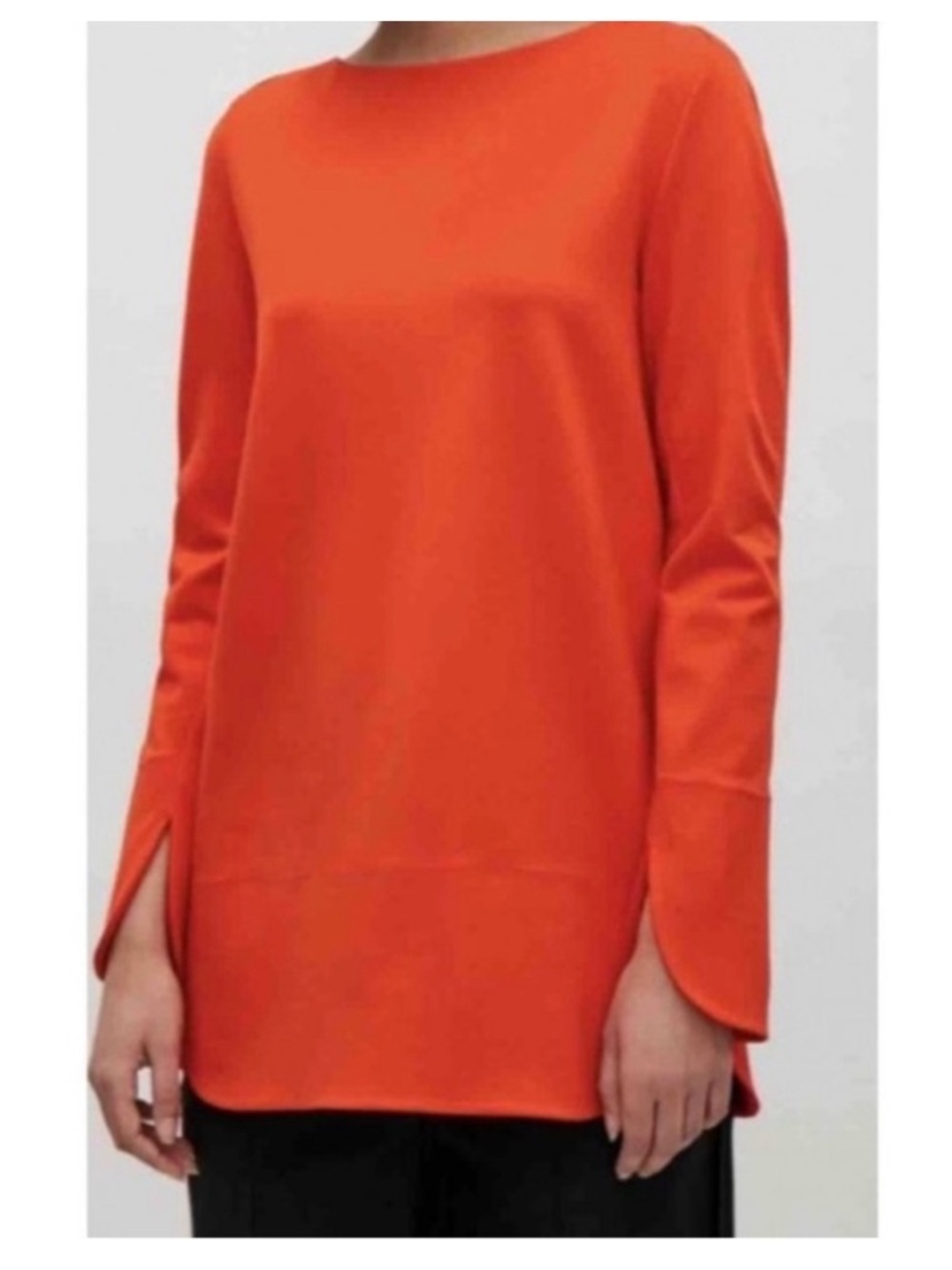 COS Slit Tulip Cuff Blouse Orange Womens Euro Small